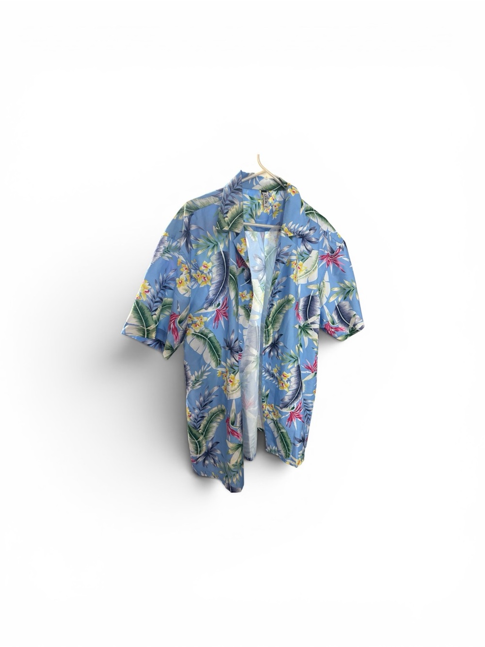 WEIN Blue Tropical Floral Hawaiian Shirt